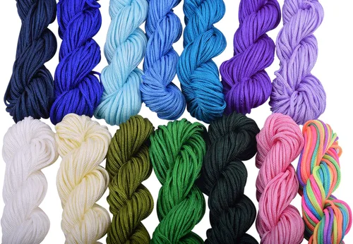 Miniatura 39 de KONMAY 1 rollo de cuerda de nailon para hacer pulseras de 150 yardas, trenzado de nailon Shamballa Macramé/cordón de cuentas de 0.4mm, cordón