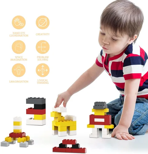 Miniatura 5 de 300 piezas de bloques de construcción clásicos, bloques rojos a granel, compatibles con Lego y piezas de las principales marcas, juguetes creativos