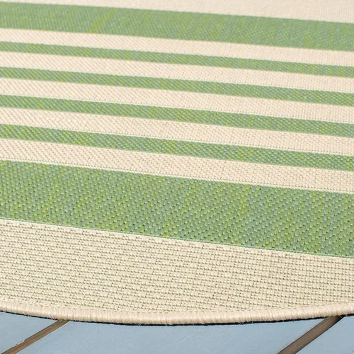 Miniatura 4 de SAFAVIEH Courtyard Collection - Alfombra decorativa, 2.3 x 5 pies, beige y verde oscuro, para interior/exterior, resistente a la intemperie