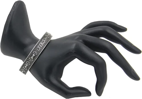 Miniatura 3 de DharmaObjects Pulsera Dorji grande de plata de ley 92.5 maciza Om Mani Padme Compassion Dorji, Metal