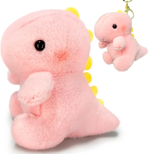Miniatura 9 de Animales de peluche de dinosaurio para niñas y niños, mini llaveros de peluche para niños, juguete de peluche de dinosaurios, lindo animal