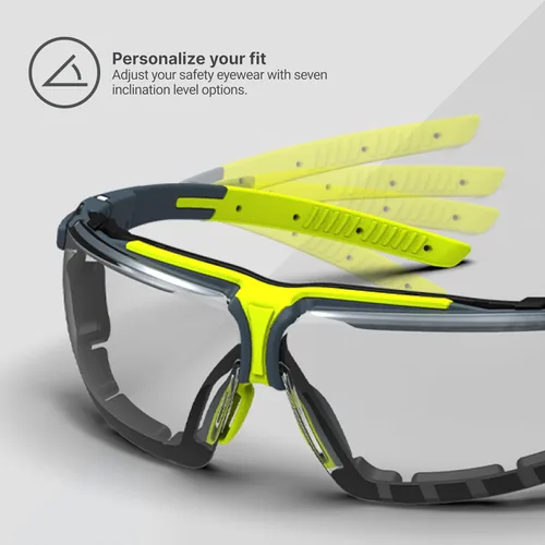 Miniatura 6 de HexArmor VS300 Gafas de seguridad con brazos laterales ajustables Z87+ para hombres y mujeres Gris 23% con junta/antiniebla anti arañazos