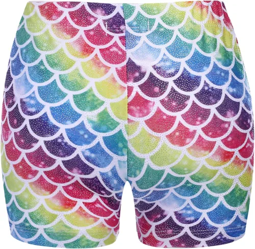 Miniatura 2 de Zaclotre Pantalones cortos de gimnasia para niños y niñas, bailarina, con brillo, pantalones cortos de gimnasia atlética