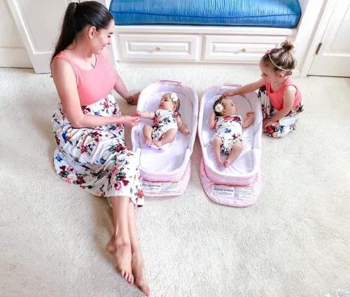 Miniatura 5 de IFFEI - Conjunto de vestidos de mamá y yo con estampado floral sin mangas para madre e hija