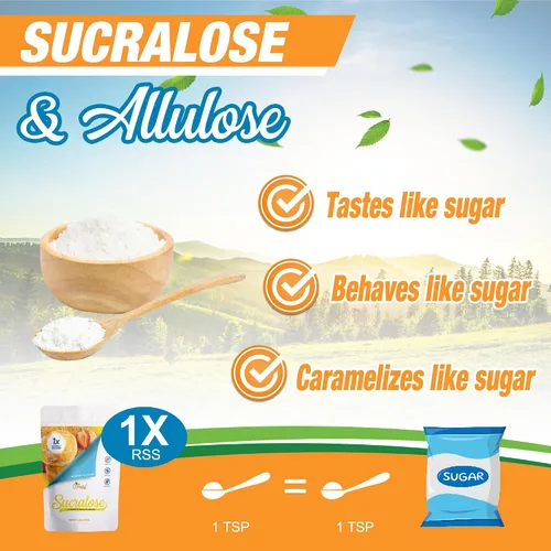 Miniatura 3 de Alulosa - Edulcorante multiusos de mezcla de sucralosa - 1 dulzura de azúcar; porciones totales 567; edulcorante cero calorías, sustituto sin azúcar