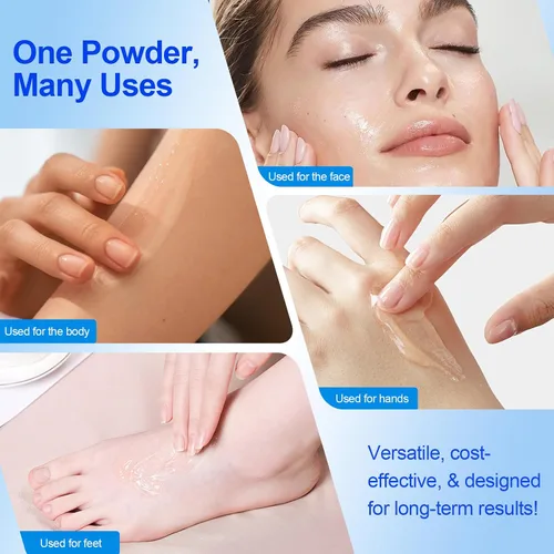 Miniatura 9 de Paquete de 2 polvos de ácido hialurónico para la piel, alto peso molecular, profundamente hidratante, polvo soluble en agua de grado cosmético