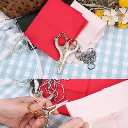 Miniatura 5 de BUTUZE Tijeras de bordado, exquisitas tijeras retro para coser, kit de costura de bordado de acero inoxidable para costura, corte, trabajo de arte