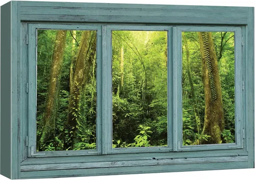 Miniatura 38 de Cuadro decorativo con diseño de ventana moderna blanca con vista, de la marca Wall26®