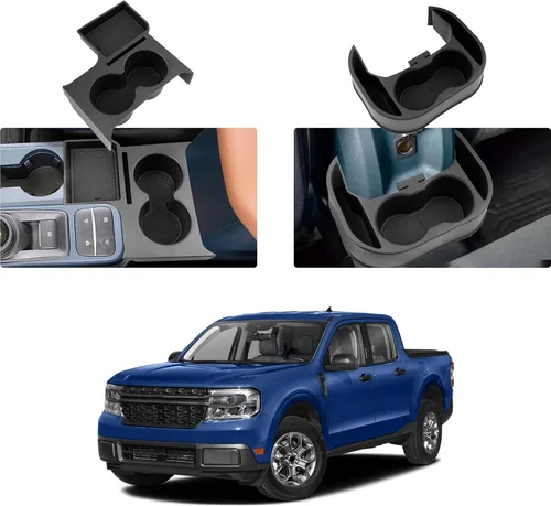 Miniatura 9 de Bandeja organizadora de portavasos compatible con portavasos de camiones Ford Maverick 2022 2023 2024 2025 LUWU Organizador de consola central