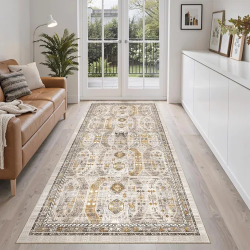 Miniatura 583 de Madane Tapete lavable de 2 x 10 pies para pasillo, cocina, recibidor, clásico, suave, antideslizante para interiores, casa de campo, baño, sala