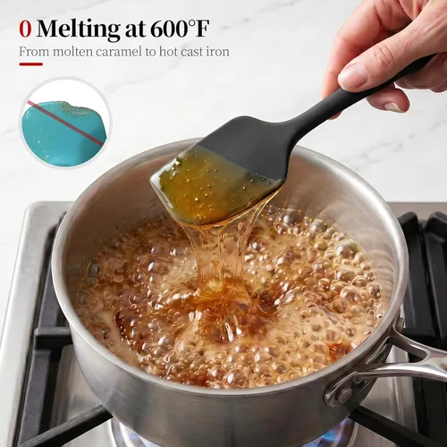 Miniatura 3 de espátula resistente al calor de 600ºF, espátula de silicona sin costuras de 28.8 cm de alto para cocina, apta para altas temperaturas, utensilio