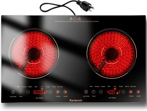 Miniatura 12 de Placa de cocción eléctrica empotrable de 30 pulgadas Karienvir, placa de cocción de 5 quemadores de 8500W, perilla antideslizante y control táctil
