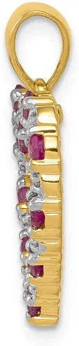 Miniatura 2 de Colgante de diamante de 14 quilates y corazón rubí de 0,35 estilo PM5270-RU-003-YA