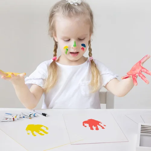Miniatura 4 de Kit de huellas de manos familiares – Marco de madera de recuerdo hecho a mano DIY – Regalos familiares, regalos de adopción, regalo para padres