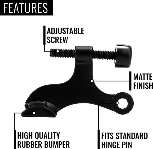 Miniatura 4 de DCC Home Decor - Paquete de 12 topes de puerta con pasador de bisagra, ajustable, resistente, protector de pared de 2.5 pulgadas de ancho con Mate