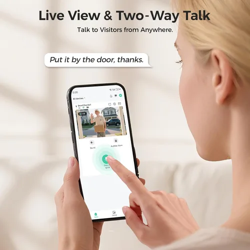 Miniatura 2 de DB4 2K Timbre de Video con Batería, Cámara de Timbre Inalámbrica Inteligente con Timbre, Vista en Vivo con Comunicación Bidireccional, Detección AI