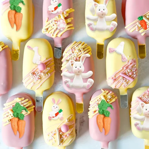 Miniatura 4 de Moldes de silicona de conejo para chocolate, 4 piezas de conejo, zanahoria, conejo de Pascua, fondant, moldes para hornear para decoración
