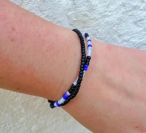 Miniatura 4 de Keep Him Safe Day And Night Morse Code Beaded Wrap Bracelet for Law Enforcement Mother, Unique Gift for Mom Wife Girlfriend Grandma Sister Best