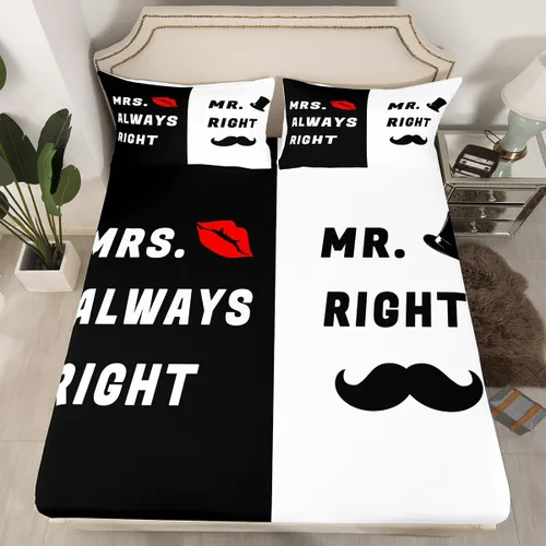 Miniatura 37 de Sábana bajera ajustable King Crown vintage negro y gris, sábanas románticas para el día de San Valentín, tamaño individual para mujeres, regalos
