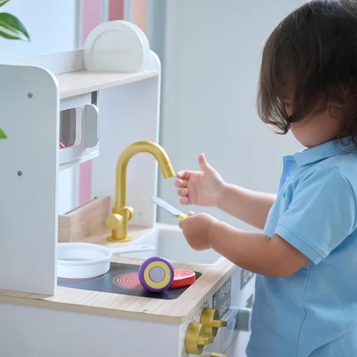 Miniatura 7 de Teamson Kids Little Chef Lake Tahoe - Cocina Inteligente de Juguete con Lavadora, Horno, Microondas y Amplio Almacenamiento, Juego Saludable Limpio