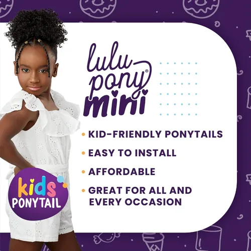 Miniatura 6 de Sensationnel Lulupony Mini - cordón para cola de caballo de goma de mascar para niños sintético pony up do peluca (2 marrón oscuro)