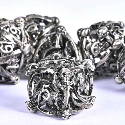 Miniatura 13 de DND - Juego de dados de metal, UBEUCK 7 piezas de dados de metal DND para cajas de juegos de mesa de Calabozos y Dragones