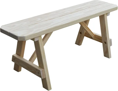 Miniatura 53 de Furniture Barn USA Banco tradicional de pino tratado a presión de 2 pies, tinte de cedro