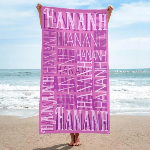 Miniatura 2 de Toalla de playa con nombre personalizado para adultos, niños, toalla de playa súper suave de secado rápido para niñas y niños, toalla de playa