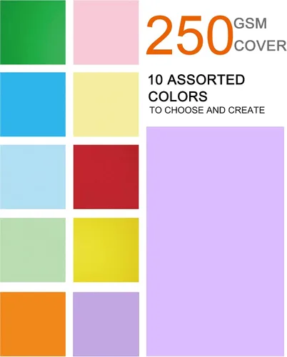 Miniatura 4 de 20 hojas de cartulina de colores de 8.5 x 11 pulgadas, papel de cartulina de colores surtidos de 8.82 oz/m² para manualidades y tarjetas, álbumes