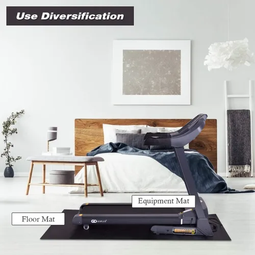 Miniatura 5 de Goplus Alfombrilla gruesa para caminadora para suelos de madera dura, PVC impermeable de alta densidad, almohadilla protectora de suelo
