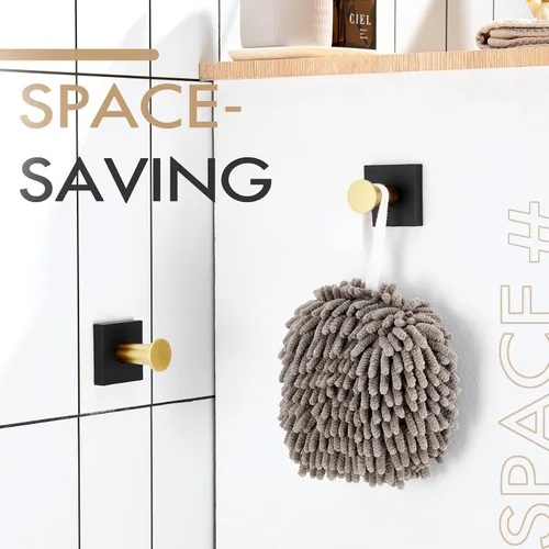 Miniatura 9 de KOKOSIRI Ganchos para bata, ganchos para toallas de baño, para pared, armario, cocina, toallas colgantes, accesorios de baño, color negro con acero