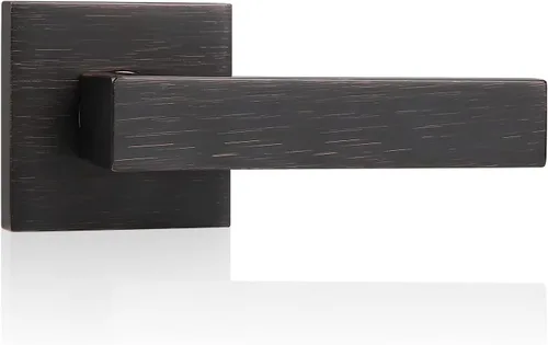 Miniatura 27 de Probrico - Manija de puerta falsa de 2 unidades, color bronce aceitado, para puertas francesas, palanca falsa cuadrada, manija de puerta de un solo