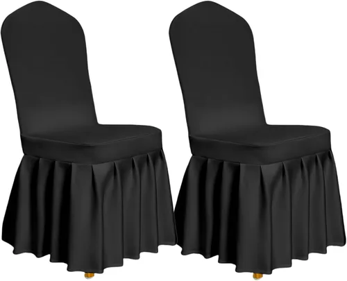 Miniatura 9 de Vencede 50 fundas para sillas de elastano elástico negro, fundas para sillas para bodas, protectores universales para sillas para fiestas
