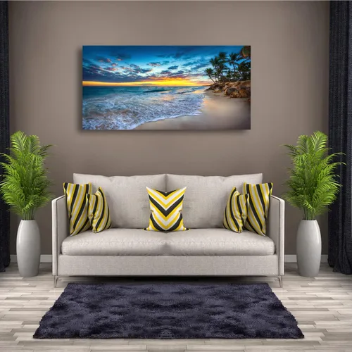 Miniatura 5 de Cuadros en Lienzo de Puesta de Sol en la Playa Arte de Pared para Sala de Estar Dormitorio Decoración de Pared, Impresiones de Arte de Pared