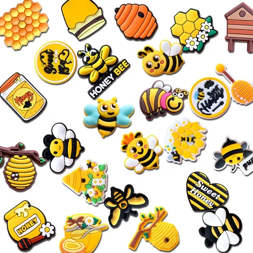 Miniatura 2 de Fohiahfce 25 dijes para zapatos de abeja para decoración de zuecos, sandalias y zapatos, accesorios de abejorro de miel, dijes para niños, niñas