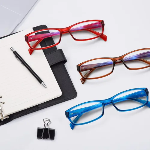 Miniatura 6 de Paquete de 5 lentes de lectura para computadora para hombres y mujeres, antifatiga ocular, bloqueo de luz azul, para leer (colores mezclados, 1.50)