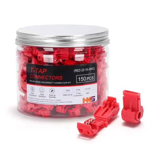 Miniatura 12 de HKS 200 PCS (100 pares) conectores de pala de nailon aislados macho y hembra de 22-10 AWG – Terminales de cable de desconexión rápida, kit