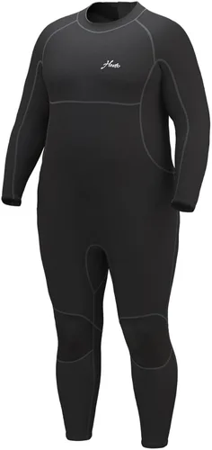 Hevto Traje de neopreno de talla grande para hombre y mujer, 3/2 mm, neopreno completo, traje corto, cremallera en la espalda, para natación,