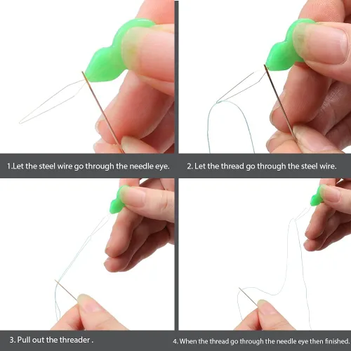 Miniatura 4 de Eketirry Enhebradores de agujas de plástico, 20 unidades de enhebrador de agujas de mano herramienta de costura para coser manualidades, tejer