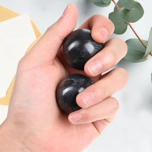 Miniatura 7 de MAGICLULU Bolas de Baoding sólidas, bolas de masaje para ejercicio de salud chino, bolas de masaje de piedra de mármol, bolas de baoding