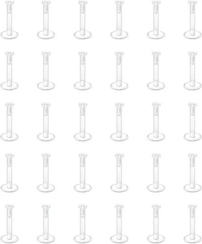 D.Bella Pendientes de plástico – Aretes transparentes para cartílago y hélix tragus – 0.236 in, 0.315 in, 0.394 in Empuje en barra de -0.315 in
