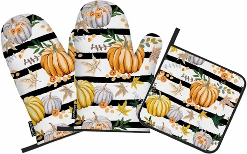 Miniatura 14 de Juego de manoplas de horno y soportes para ollas de piña, frutas tropicales, arte exótico hawaiano, resistente al calor, 3 piezas para cocinar