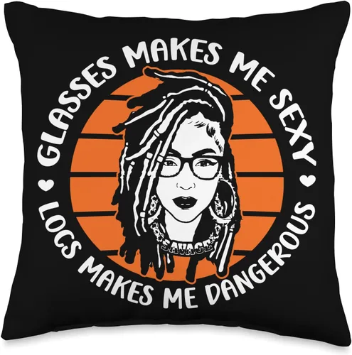 Locs Afro Dreadlocks Love Beauty Hair Locs Make me Dangerous Afro Hair - Almohada negra de niña africana americana, 16 x 16 pulgadas, multicolor