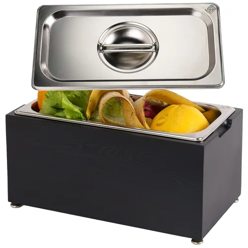 Art Secret Cubo de abono para encimera de cocina de 1.6 galones, inserto a prueba de olores con caja de madera de pino (gris)