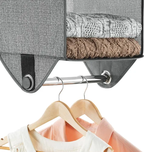 Miniatura 4 de Whitmor Organizador de armario de 2 secciones - Crosshatch Gris Gris claro + gris oscuro