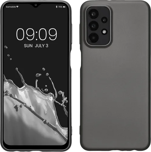 Miniatura 90 de kwmobile Funda compatible con Samsung Galaxy A23 4G / 5G - Funda de silicona TPU metálica suave y delgada - Rojo oscuro metálico