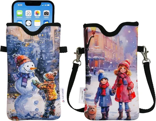 Miniatura 106 de Tainada Funda Estuche Bolsa de Neopreno para Teléfono para Hombres y Mujeres con Correa Cruzada/Cordón para el Cuello para iPhone 17/16/15 Pro Max
