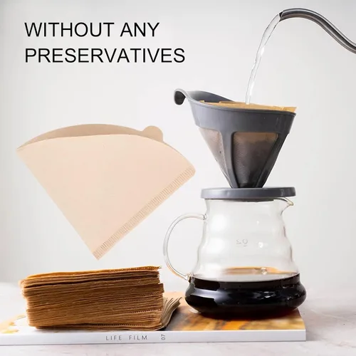 Miniatura 5 de 100 piezas de papel de filtro de café, polvo de café, papeles de pulpa de madera, colador para taza de filtro, olla de mano, goteo, para colgar