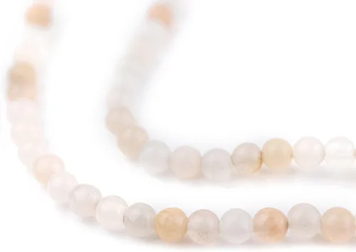 Miniatura 213 de The Bead Chest Cuentas de Jade Blanco Mate Redondas (8mm): Piedra Preciosa Orgánica Redonda Esférica de Energía con Poder de Sanación para Hacer