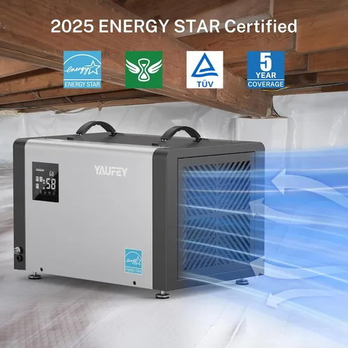 Miniatura 3 de Yaufey Commercial Dehumidifier with Pump and Drain Hose for Crawlspace, Basements, Industrial Space, large room for Space - Auto Defrost, 5-Year